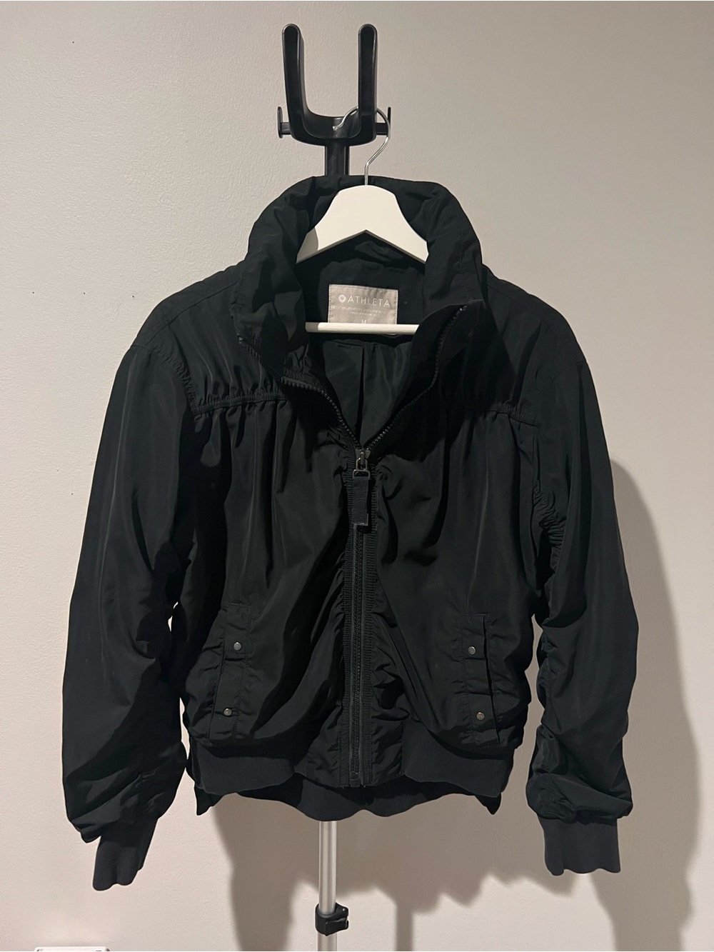 Athleta Black Lightweight Bomber Jacket